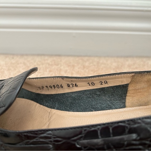 SALVATORE FERRAGAMO Crocodile Leather Loafers Size 10 Extra Narrow - Picture 6 of 15